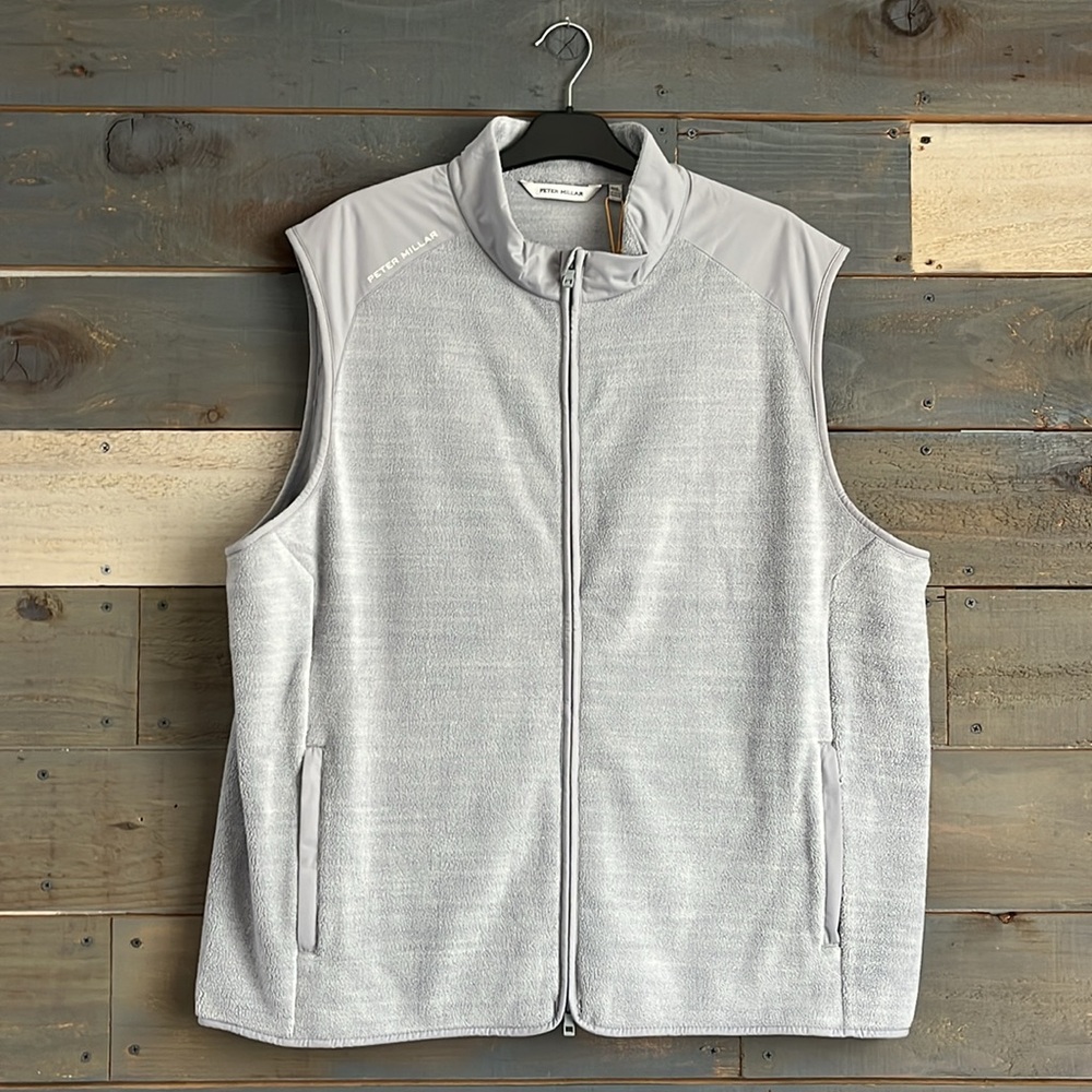 Peter Millar Crown Sport Golf Fleece Fade Vest Grey XXL NWT $225
